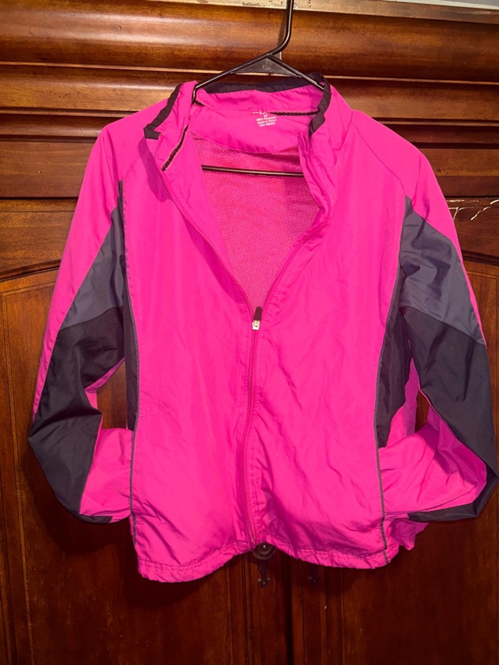 bcg Hot Pink Windbreaker Jacket with Gray Panels